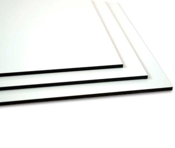 Placas de aluminio composite 3mm de grosor cortadas a medida cortados con disco de cualquier tamaño en colore negro o blanco. (blanco, 100 x 40)