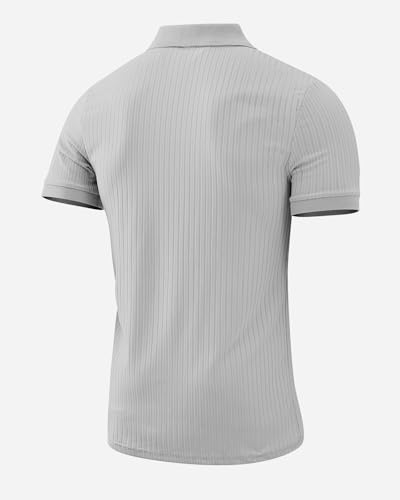 Muscle Polo Shirts for Men Slim Fit Textured Knit Polo Shirts Short Sleeve Mens Collared Shirts Casual Stylish2
