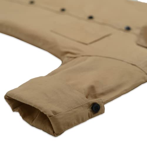 Image of Kids Stylish Solid Cotton Spread Collar Regular Fit Shirt|| Formal Boys Shirt || Casual Wear Buttoned Shirt for Boys Brown