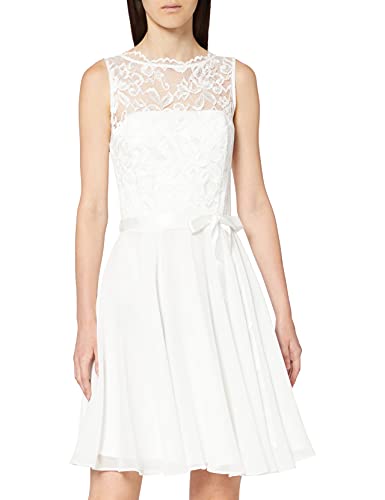 Swing Damen Cocktail Kleid mit floraler Spitze, Gr. 40, Elfenbein...