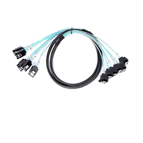 Cable SATA 12Gbps ángulo derecho 0.5 m set 6 piezas miniatura 6