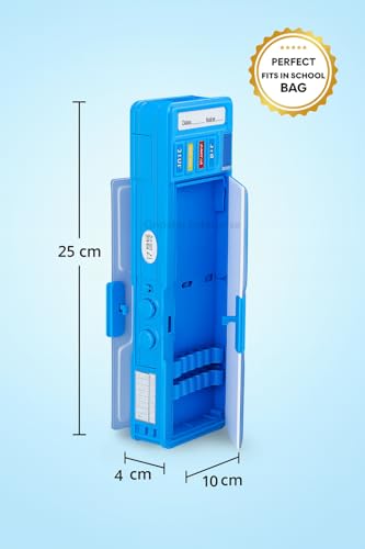 Image of Kids Dinosaur Pencil Box with Multi-Function Pop-Out Buttons | Dual Storage, Built-in Sharpener, Writing Pad, Password Lock | Premium ABS Plastic Pencil Case for Boys & Girls