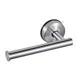 YOHOM Saugnapf Toilettenpapierhalter ohne Bohren, Klopapierhalter mit Anti-Rutsch Haken, WC Rollenhalter Edelstahl Gebürstet Silber, Bad Accessoires