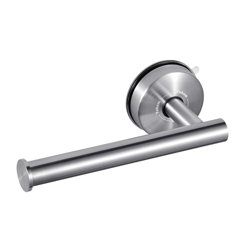 YOHOM Suction Cup Toilet Paper Holder No Drill Wall Mount Stainless Steel Tissue Roll Holder Strong Waterproof Bathroom Toilet Paper Holders Brushed Finish 1 PCS
