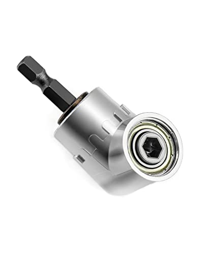 QWORK 105 ° haakse schroevendraaier bevestigingsadapter, 1/4-inch snelwissel magnetische bithouder met zeshoekige as, multifunctionele haakse boor - Afbeelding 4