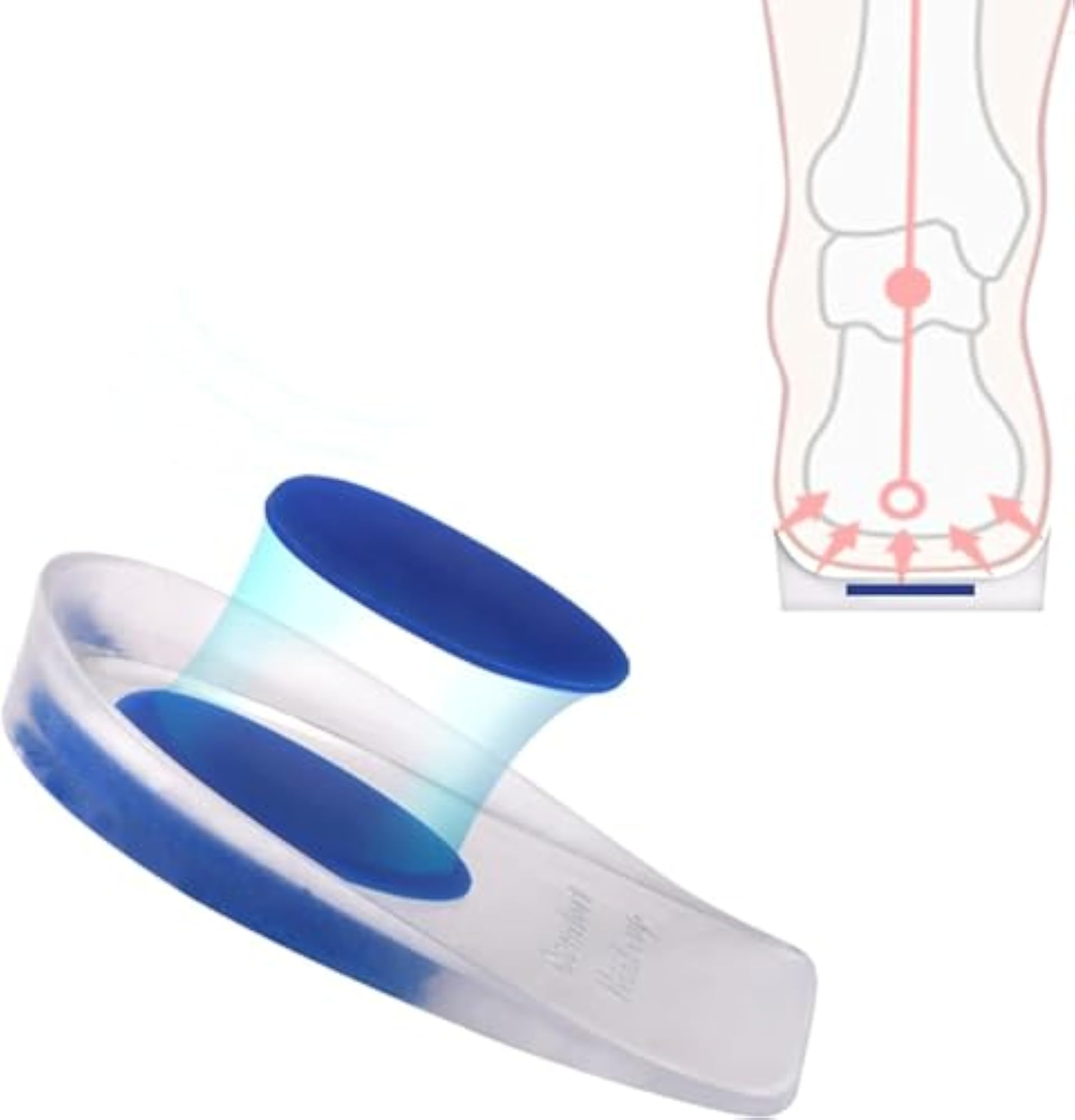 Gel Silicone Heel Cups for Pain Relief, 1 Pair