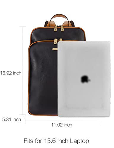 Bostanten Womens Laptop Backpack, 15.6 Inch Leather Computer Back Pack Business College Daypack Vintage Large Travel Bag #TOP3