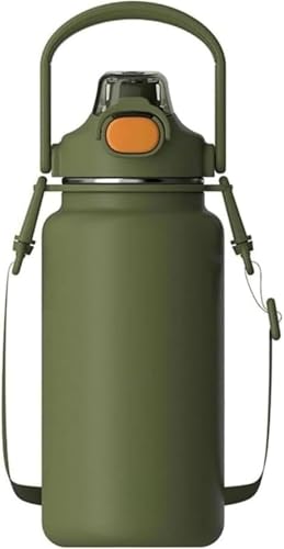 ChoyClit サーモス水筒 水筒 スポーツジャグ ワンタッチ マグボトル 保温 保冷 1L/1.3L容量 断熱洗いやすい 広口 ステンレスボトル 水筒カバー 洗浄用スポンジ付き 女の子 男の子 おしゃれ 大人 子供 ブラック 水筒 スポーツボトル 子供