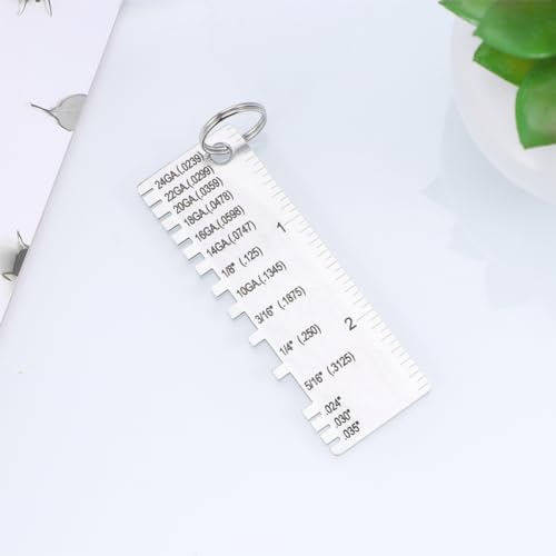 Alipis 9pcs herramienta de calibre de grosor de metal para medición de soldadura, calibradores precisos para hojas de metal miniatura 4