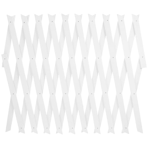 JOINPAYA Enrejado de Madera Expansible para Plantas Trepadoras, Panel de Cerca de Jardín Blanco H44, Soporte de Pared Multiuso para Interior y Exterior, Celosía Ajustable para Terraza y Jardín