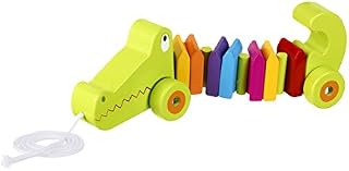 Lion Pull Along Toy - Animal Push and Pull Along Toys for 1 Year Olds, Toddler, Walker Wooden Toys - 1st Birthday Gifts for Baby Boys and Girls - Early Development & Activity Toys by Orange Tree Toys