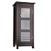 Elegant Home Fashions Chesterfield Collection Shelved Floor Cabinet with Glass-Paneled Door, Espresso