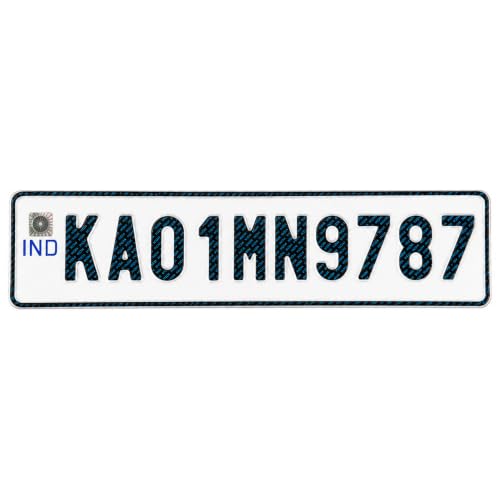 Image of TRYGIX Single Car Number Plate (for Set Choose Quantity 2 in the Cart), Non-HSRP, No Barcode Serial Number.