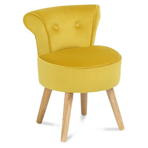 IDMarket - Fauteuil Crapaud en Velours Jaune