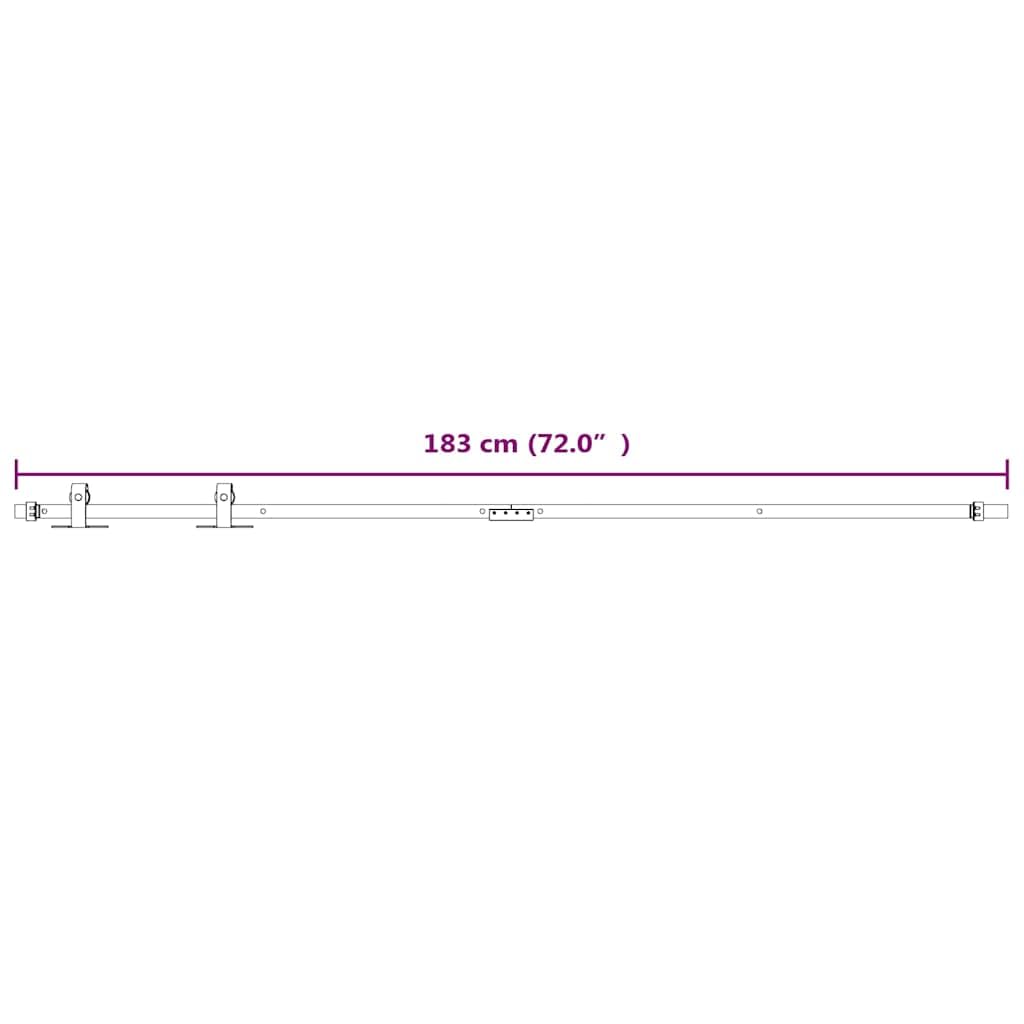 vidaXL Kit Min Puerta Corredera Armario Guías Carril Herrajes Percha Sistema Mecanismo para Granero Cocina Estudio Decoración Acero Carbono Blanca