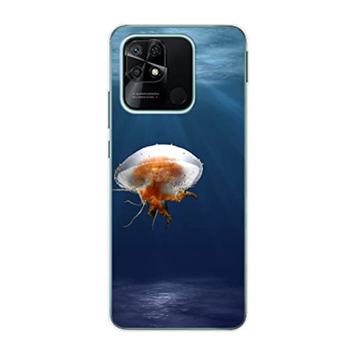 Coque Xiaomi Redmi 10C Méduse élégante pour habiller votre téléphone au quotidien