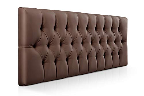 SUENOSZZZ-ESPECIALISTAS DEL DESCANSO Cabecero de Cama de 180 Modelo Copenhague, Color Chocolate 190x57 | Cabezal Madera de Gran Acolchado con capitoné tapizado en Polipiel