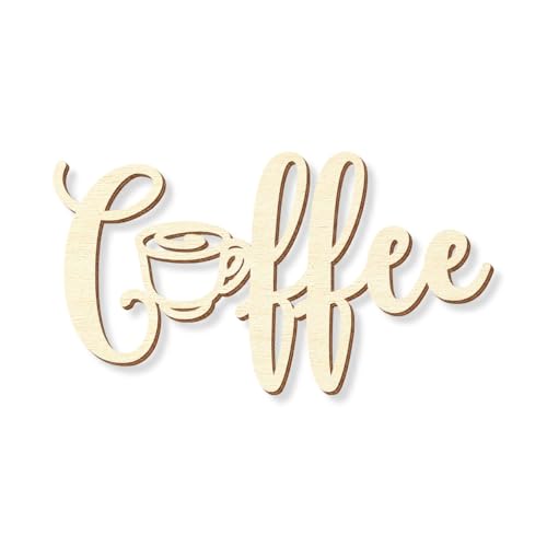 Letrero de Coffee de Bütic GmbH, en madera contrachapada natural en diferentes longitudes y fuentes, madera, Coffee 2, 45cm lang