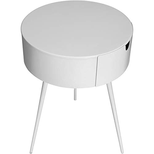 Trent Home 1 Drawer Contemporary Style Metal Nightstand in White