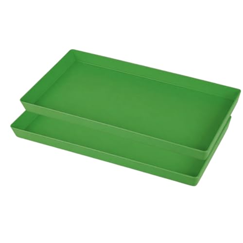 Image of Dwet Plastic Inverter Battery Tray for Tall Tubular Battery | Heavy Duty Battery Drip Tray with Raised Edges | Floor Protection Base Stand for Inverter Battery | 53 x 22 cm | Green (Pack of 1)