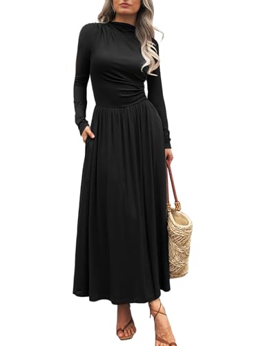 knee length dresses for ladies Olivia Long Sleeve Maxi Dress