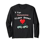Photo Gallery divertente gioco v per videogiochi san valentino giocatore regalo maglia a manica Photo Gallery divertente gioco v per videogiochi san valentino giocatore regalo maglia a manica