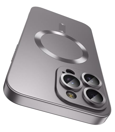 LEKEVO iPhone 15 Pro�p �}�O�l�b�g�� �P�[�X [MagSafe�Ή�] [�J���������Y�v���e�N�^�[����] �X���� �\�t�g�V���R�� �o���p�[ �ϏՌ� ���^���b�N �V���C�� �X�}�z�P�[�X (�O���[)