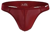BRAVE PERSON Men's Sexy Thong Underwear Low Rise Bikini T-Back G-String (M, Red)