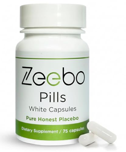 Zeebo - White Capsules Placebo Pills No-Logo Inert Size-2 75 Vegan Capsules Lactose-Free Sugar-Free No Artificial Colors for Kids Adults Seniors