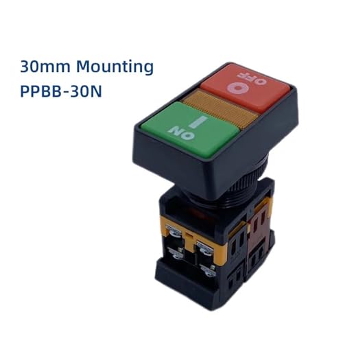 Bouton-poussoir 30mm 10A boîtier de commande manuel bi-couleur PPBB-30N AC 380V