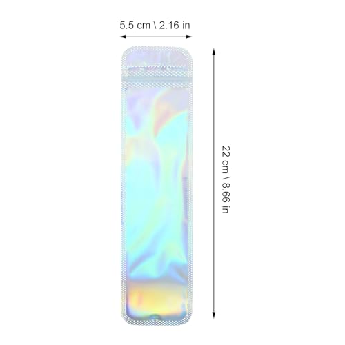 Holographic Pen Bag 100pcs Slim Clear Glassine Bags Jewelry Foil Zip-lock Pouch Resealable Cellophane s Sealing Cello gies Pen Pp Small Candy - Image 3