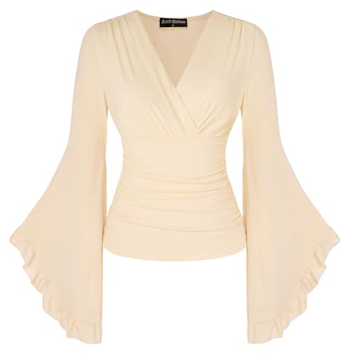 Chemisier corset style Renaissance en tissu premium avec col en V fluide
