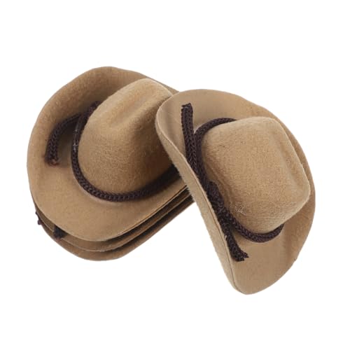 SUPVOX 4 Mini Sombreros De Vaquera para Niñas Sombreros Decorativos En Miniatura para Muñecas Occidental Pequeños Gorros De Vestir