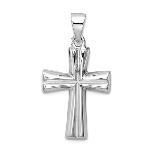 Collier croix en argent 925 rhodié 12,6 mm pour femme
