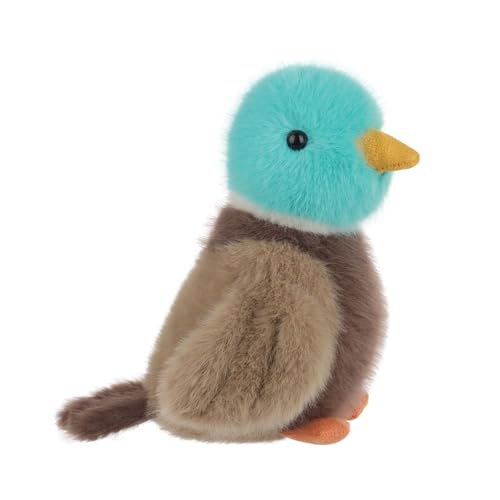 Apricot Lamb Stockente Vogel Plüschtiere für Kinder, weiche niedliche Kuscheltier für Baby Mädchen und Jungen, Flauschige Grüne Ente Grün 13 cm