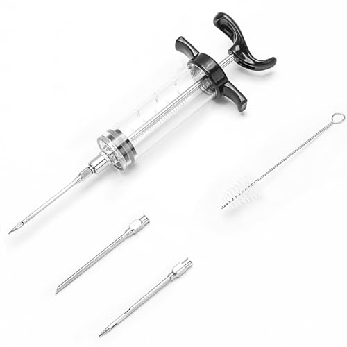 Plastic Marinade Injector with Meat Needles, 1-oz, Black
