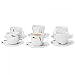 Produktbild 6er Set Kaffeetasse mit Kaffeeuntertasse Lima Porzellan weiß mit Dekor