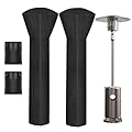 Sanseenia Patio Heater Covers, Outdoor Heater Cover for Standing Heater with Zipper and Storage Bag, Waterproof,Dustproof,Windproof,UV-Resisant,Snow-Resistant 89''H x 33.5"D x 19.5"B (Black - 2 Pack)