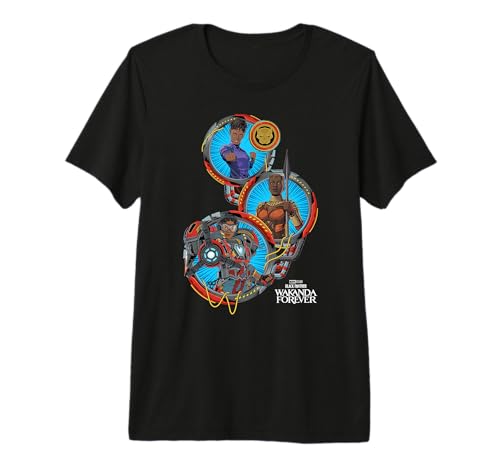 T-shirt Black Panther Wakanda Forever pour fille en coton premium
