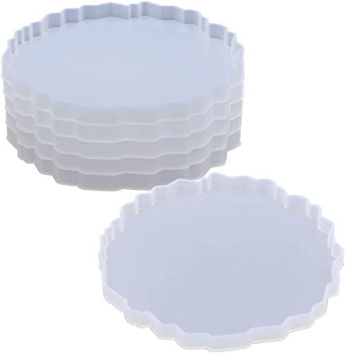 Image of SNOOGG Pack of 2 Silicone Moulds in Uneven Shape for Epoxy Resin Art, DIY, Casting,Making Coaster, Home Decoration, Cup Mat and More ..