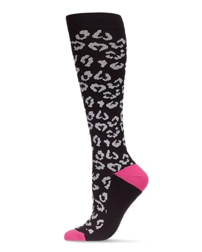 Image of MeMoi Wellfit Women's Leopard Nylon 15-20mmHg Graduated Compression Socks
