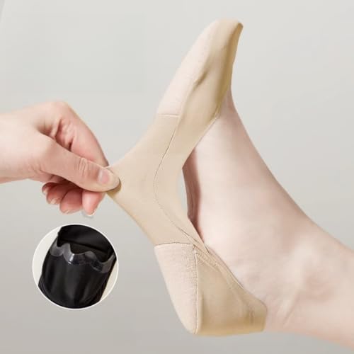 Image of Women's Invisible No-Show Socks 6-Pack Upgraded Cushioned Sole & Anti-Slip Grips Breathable Liner Socks