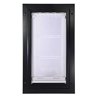 Endura Flap E2 Cat Door for Doors | Ideal for Cats and Small Dogs | Energy Efficient Pet Entry with Secure Locking Cover | Premium Quality Aluminum Frame | Made in The USA | Black, Small Flap