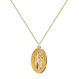 cotigo- Collar de virgen acero inoxidable, santos de España, catolico, religion, Patrona España, Patron España, regalo mujer, hombre, regalo para abuela. (SAN CRISTOBAL MODELO 2)