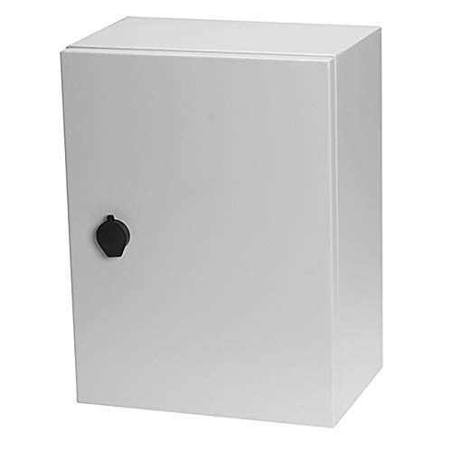KlingerBorn Metallgehäuse mit Schloss für Schaltschrank Steuerungsbau - Stabiles Stahlblechgehäuse mit Erdung Tür und Montageplatte [IP66, IK10] - 300x400x200mm (BxHxT)