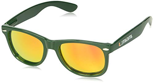 NCAA Miami Hurricanes MIAFL-2 Green Frame, Orange Lens Sunglasses, One Size, Green