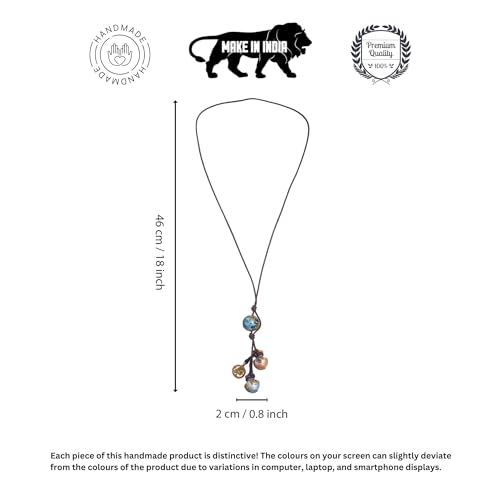 Image of AAKRITI ART CREATIONS Handcrafted Tribal & Boho Ethnic Necklace Collection | Floral, Mandala, Tassel & Dhokra Pendant Designs | Artisan Brass, Wood & Statement Jewelry for Women