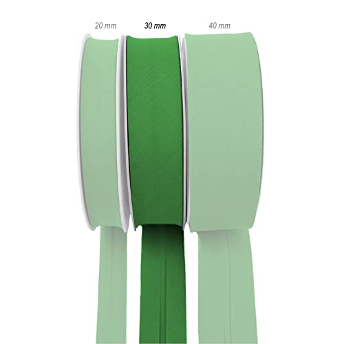 TEXTEX = 30mm Wide Bias Binding Tape. 50% Cotton and 50% Polyester. 10m Piece - (Moss Green) - Image 2