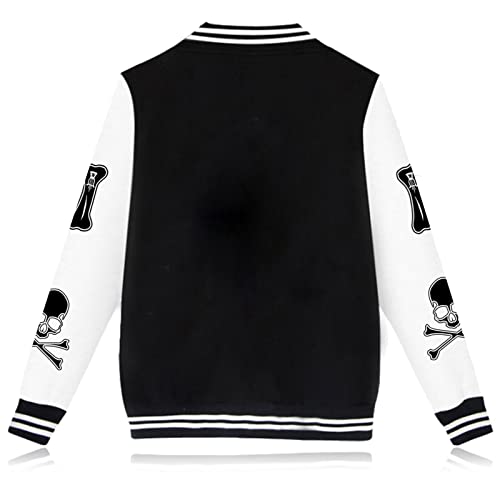 babyhealthy Men's Varsity Jacket Letter Print Causal Slim Fit Baseball Bomber Jacket Button Down letterman jacket2