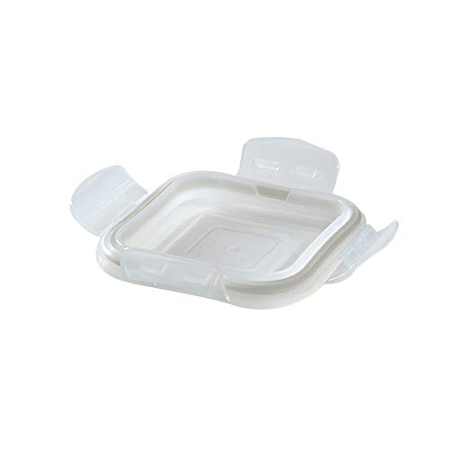 Image of Borosil Square Glass Container Lid with Gasket, 320ml, Set of 2